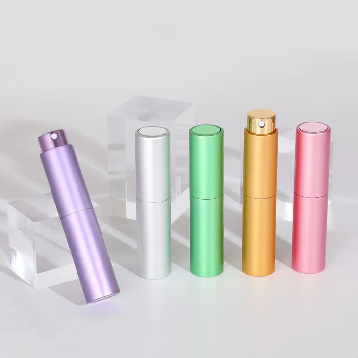Empty Travel Portable Cosmetic Packaging 10ml Round Twist Perfume Atomizer Glass Spray Perfume Bottle