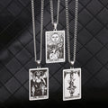 DAIHE Tarot Card Rider Waite Pendant Laser Engraved Astrology Divination Magic Amulet Stainless Steel Jewelry Necklaces