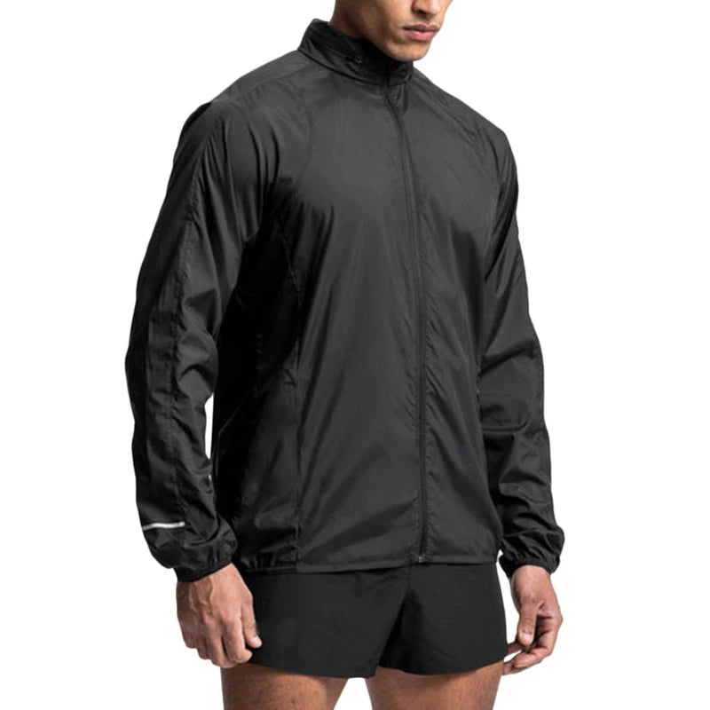 Mens Windproof Jacket Clothing Workout Blank Running Coat Custom Polyester Outdoor Track Jackets for Men