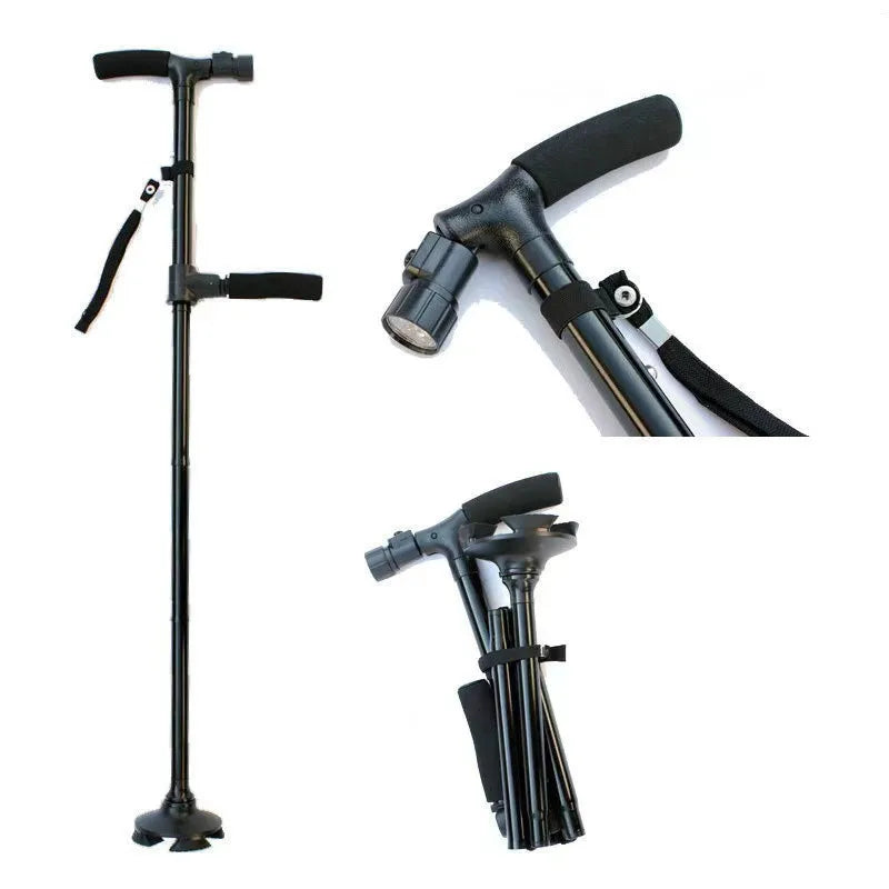 Adjustable Aluminum Telescopic cane with light Folding cane