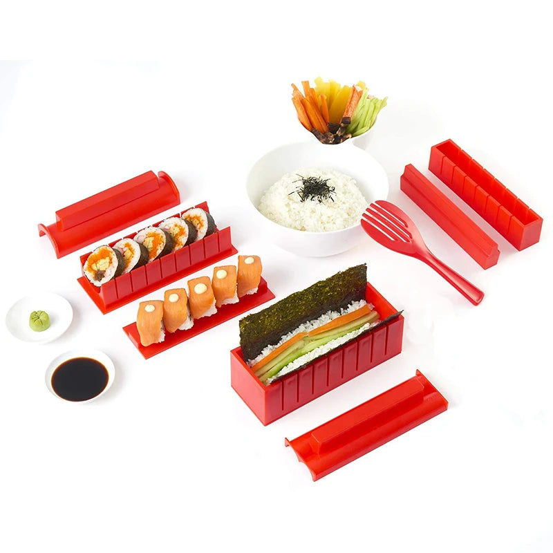 Hot Sale YOUNIS Eco-Friendly 5-Piece Plastic Manual Sushi Rice Maker Mold Set Premium Sushi Tools Kit