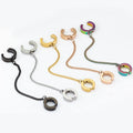 Vintage Double Clip-On Stainless Steel Earrings Non-Pierced Hip Pop Fashion Jewelry Elegant Stylish 1-3 Days Delivery
