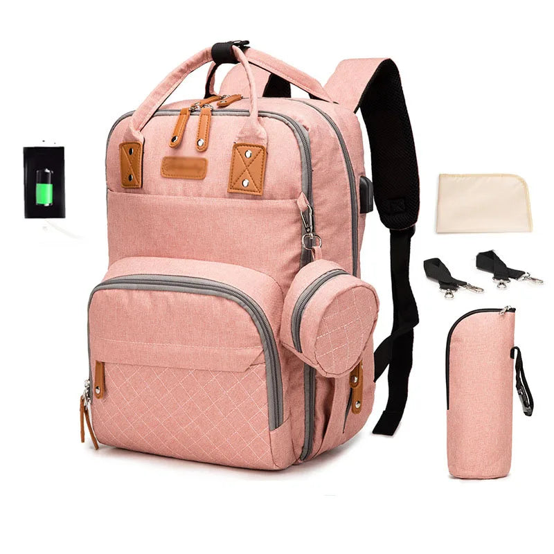 Nappy Bag Backpack Baby Diaper Bag with Changing Station for Baby Girls Boys Waterproof Portable Travel Back Pack Foldable Baby