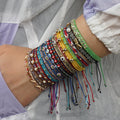 Bohemian Art Multi-layered Hand Strap Spanish Retro Ribbon Handmade Beaded Couple Bracelet