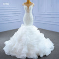 Jancember RSM67291 New Ladies Formal Luxury Beaded Sequin Mermaid Bridal Wedding Dress