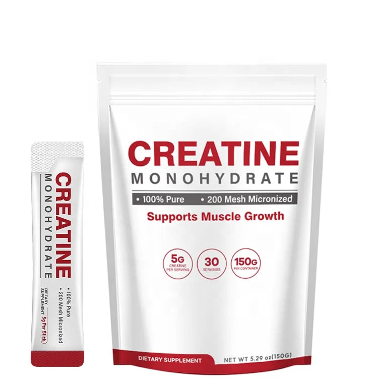 Factory OEM Strip Packaging Creatine Monohydrate Powder Micronized Creatine Supplement 5g Creatine Drink Packets