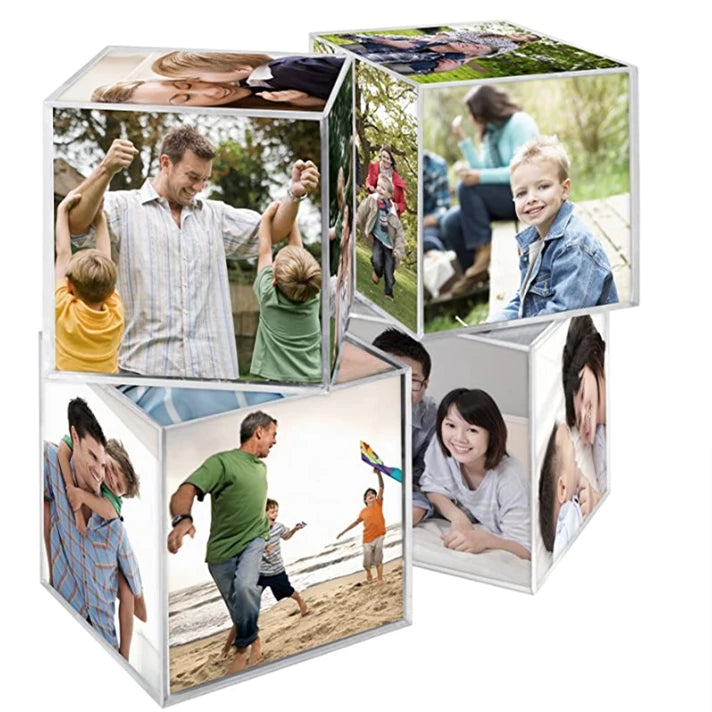 Desktop Cube Photo Frame for 6 Photos 3.5x3.5 Inch Cube Picture Frame
