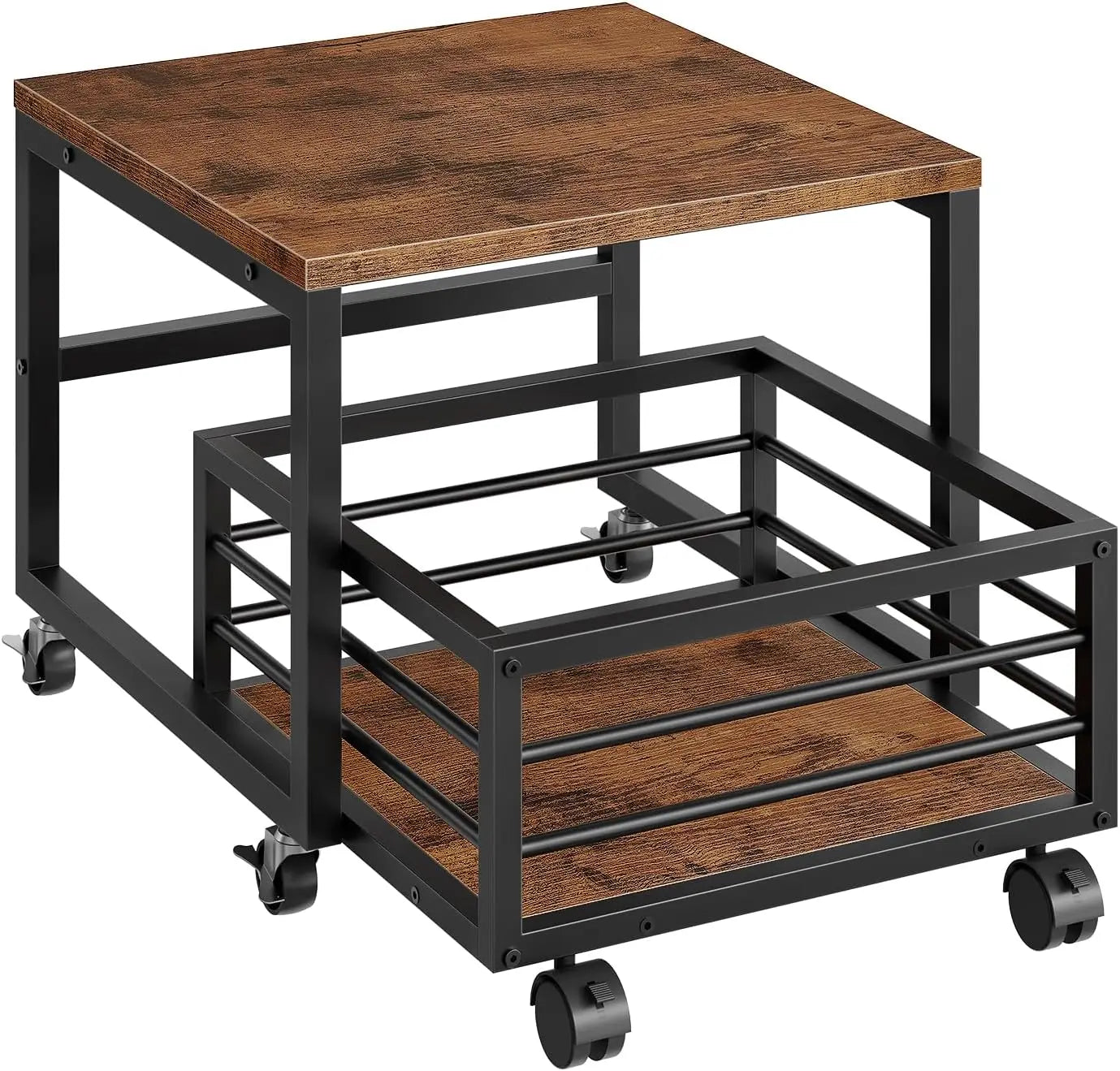 Home Mini Fridge Stand with Movable Storage Basket Wheels Small  Fridge Rack for Organizer & Basket