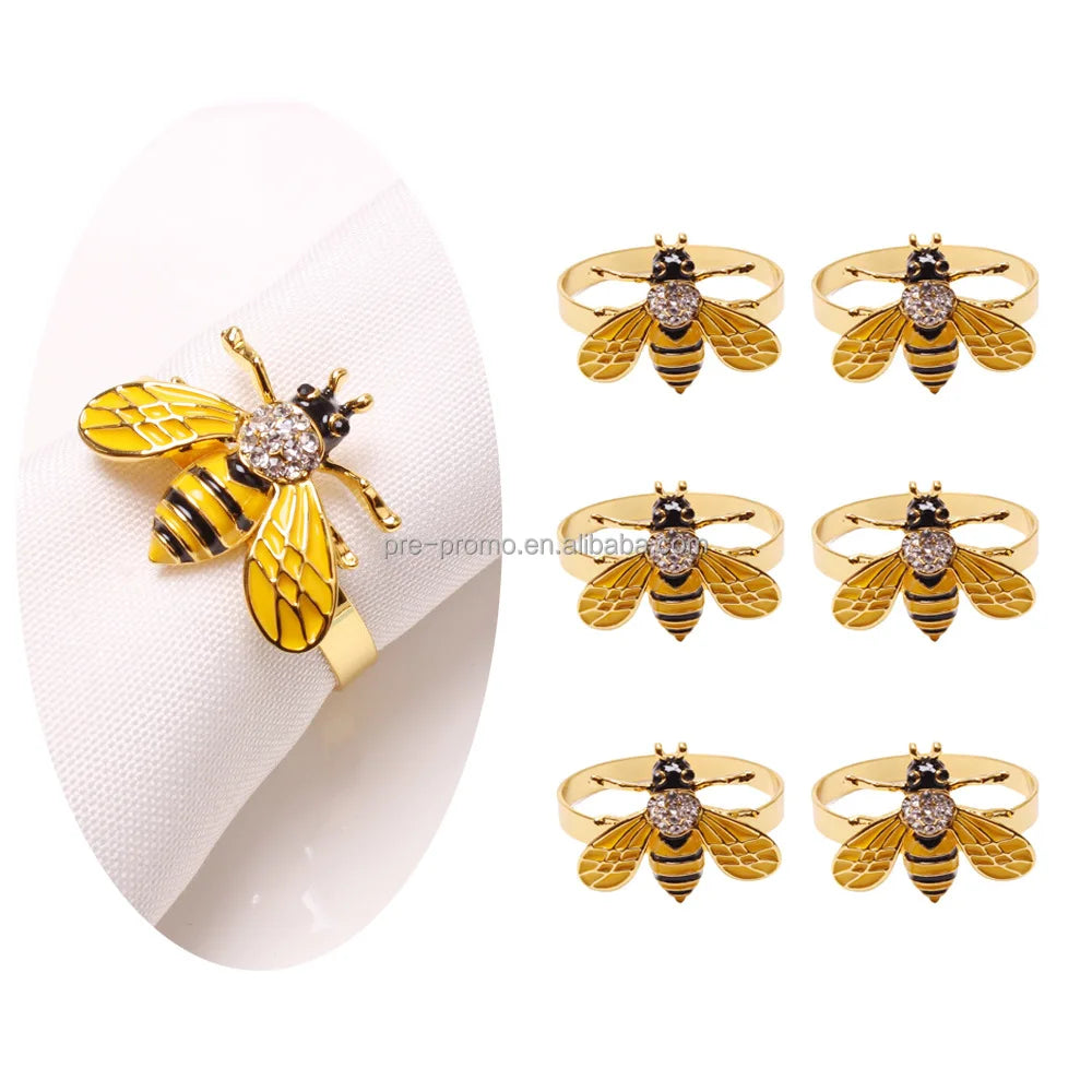 Wholesale Table Decoration Metal Gold Bee Napkin Ring