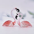 Luxury Flamingo Sculpture Unique Design Lifelike Eco-Friendly Etched Crystal Glass Wedding Favor Modern Carved Figurine Animal