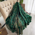 Hot Sale New Flower Pattern Silk Polyester Headscarf Women Hijabs Retro Style Hook Cashew Printed Silk Feeling Scarves Shawls