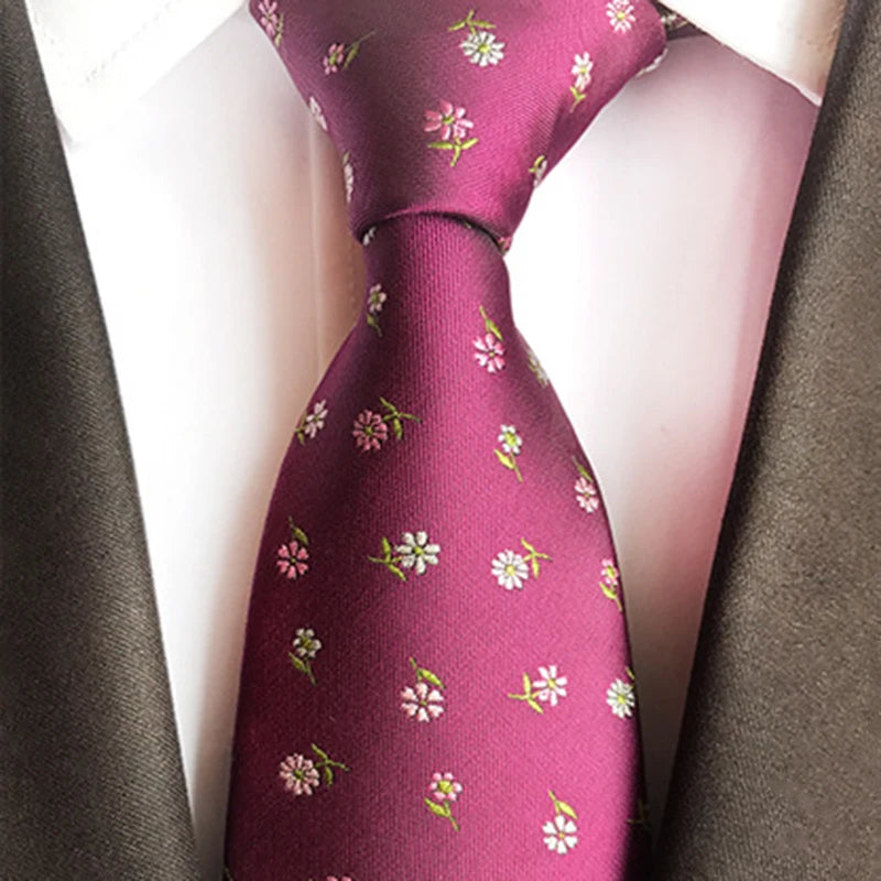 Yellow Black Jacquard Necktie Suit Business Mens Cravat 8cm Silk Tie for Men Wedding Party Meeting