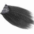 Kinky Straight Unprocessed Seamless Clip In PU Hair Extensions 100% Human Hair Seamless Hair Clip In Raw Cambodian 100g a set