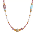 JINYOU 934 Natural Stone 2025 Freshwater Pearl Shell Beads Chain Bohemian Trendy Necklace Golden Summer Stainless Steel Jewelry
