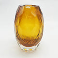 Exquisite Modern Blown Flower-themed Tea-colored Art Glass Dome Vase for Home Decoration