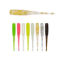 WEIHE 0.23g 35mm 12pcs/bag 8 Colors Soft Plastic Fishing Lure Soft Silicone Single Worm TPR Tail Rock Fishing Bait