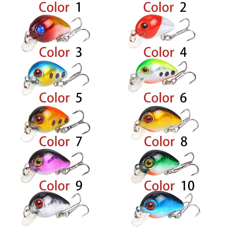 10pcs Hard Baits FLOATING Fishing Lure Crank Decoy Box TROLLING Artificial Bait
