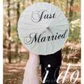 New Arrival JUST MARRIED Wedding Parasol Classic Straight Umbrella Design for Party Events Manual Control 'Thank You' Pattern