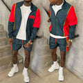 Custom Logo Embroidery Thin Two Piece Joggers Suits Nylon Polyester Windbreaker Zipper Jacket Tracksuit Short Sets for Men