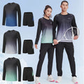 Men's New Breathable Long Sleeve Fitness Sports Top Reflective Compression Running T-shirt Set with Shorts or Pants
