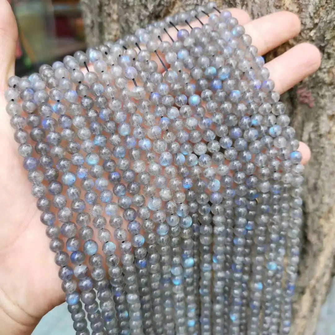 Factory Wholesale Loose Gemstone Healing Stone Bead Natural Crystal 5A Labradorite Stone Beads for Jewelry Making