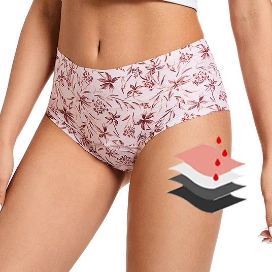 Custom 4 Layer Menstrual Reusable Heavy Flow Absorbent Anti Leak Proof Cotton Womens Seamless  Period Panties