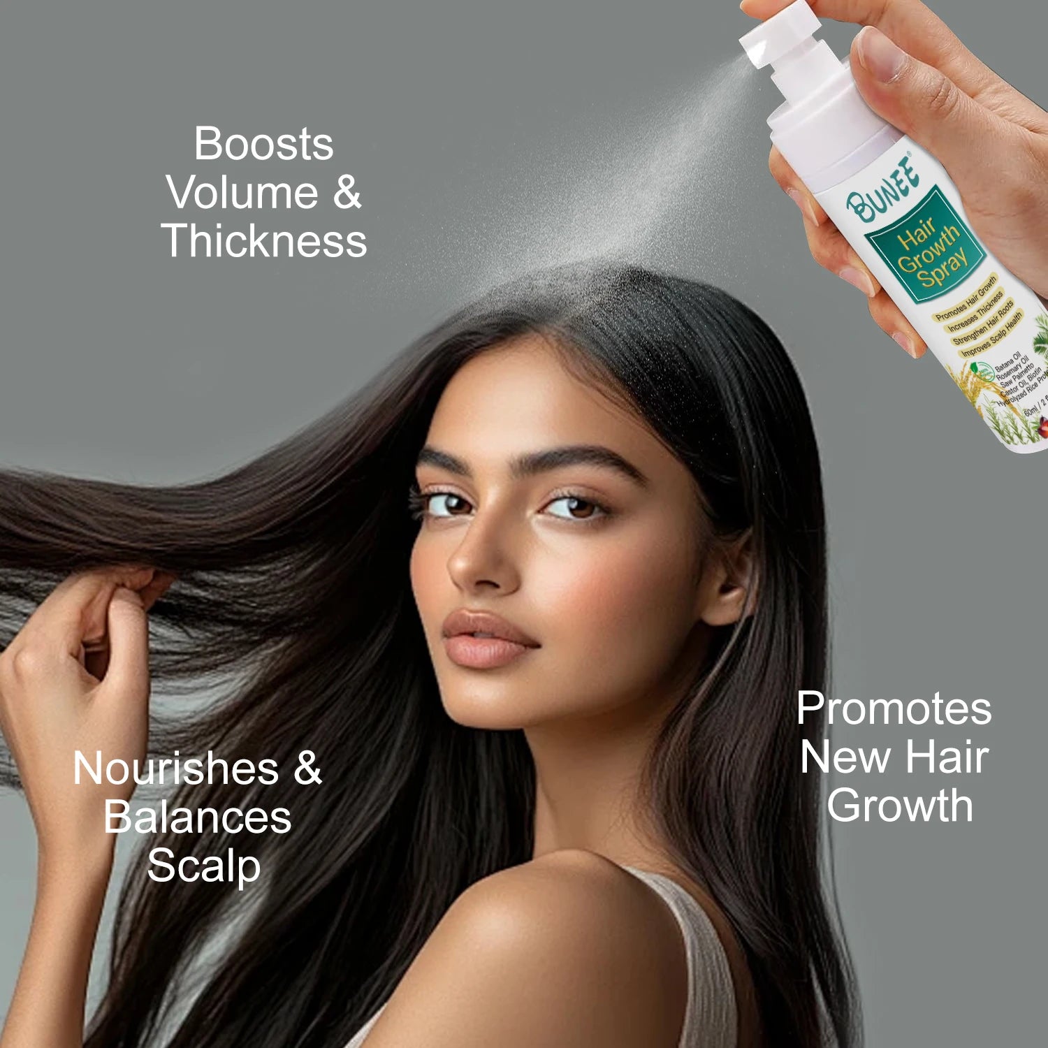 New Design Natural Castor Oil Hair Growth Spray With Biotin Saw Palmetto for Hair Thickening Treatment Hair Growth Spray