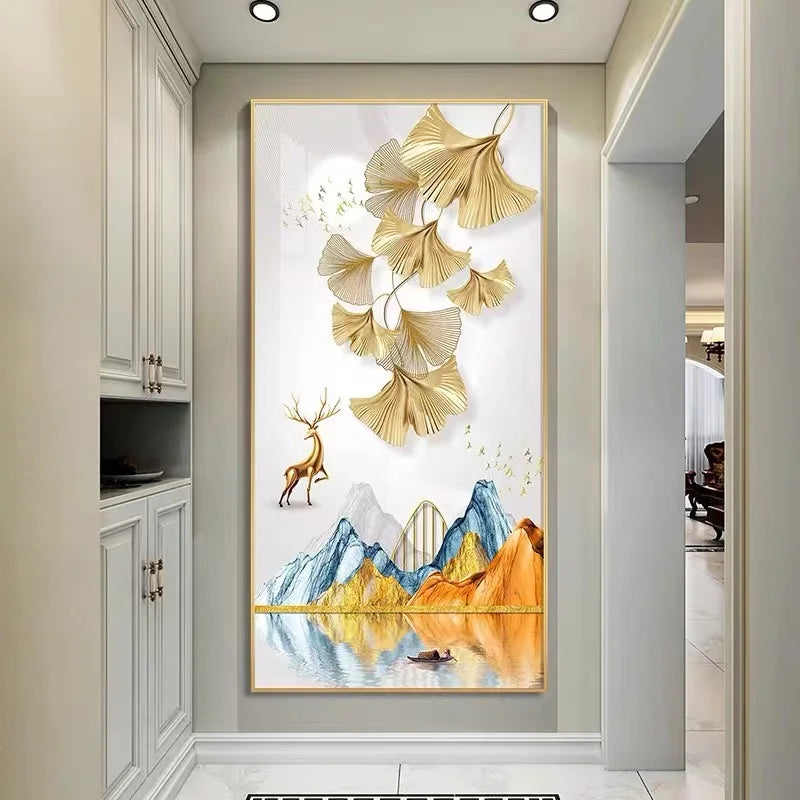 Factory Wholesale Living Room Hotel Porch Decor Large Size Crystal Porcelain Painting Wall Art Frame
