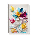 3D Heavy Texture White Flower Painting Abstract Floral Wall Art Bedroom Wall Decor