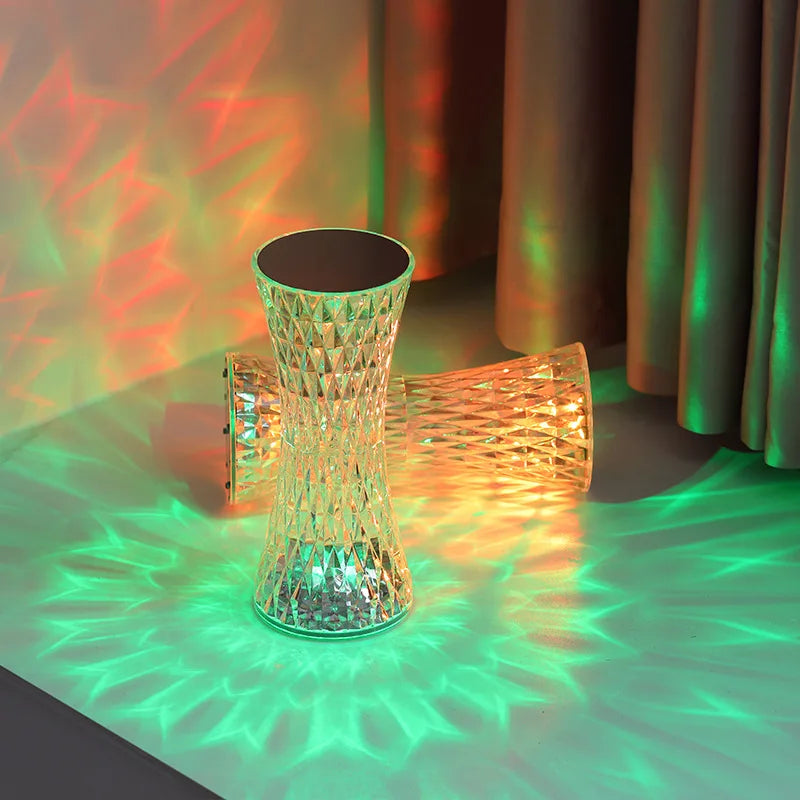 Decoration Eye protection Table Lamp Crystal Atmosphere Sensing Lamp Creative Night Light Bedroom Living Room Rose Night Light