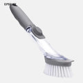 Epsilon Automatic Liquid Dispenser Kitchen Pot Cleaner Tools Double Use Kitchen Cleaning Brush Scrubber Dish Bowl Washing Sponge