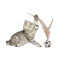 Eco-friendly Fashionable Rubber Bouncing Balls Cat Toy with Feather 3.2cm*18.5cm for Indoor Cats-Pet Toys