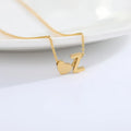 New Gold Plated Stainless Steel Chain Heart Charm Necklace Initial A-Z 26 Letter Pendant Initial Jewelry
