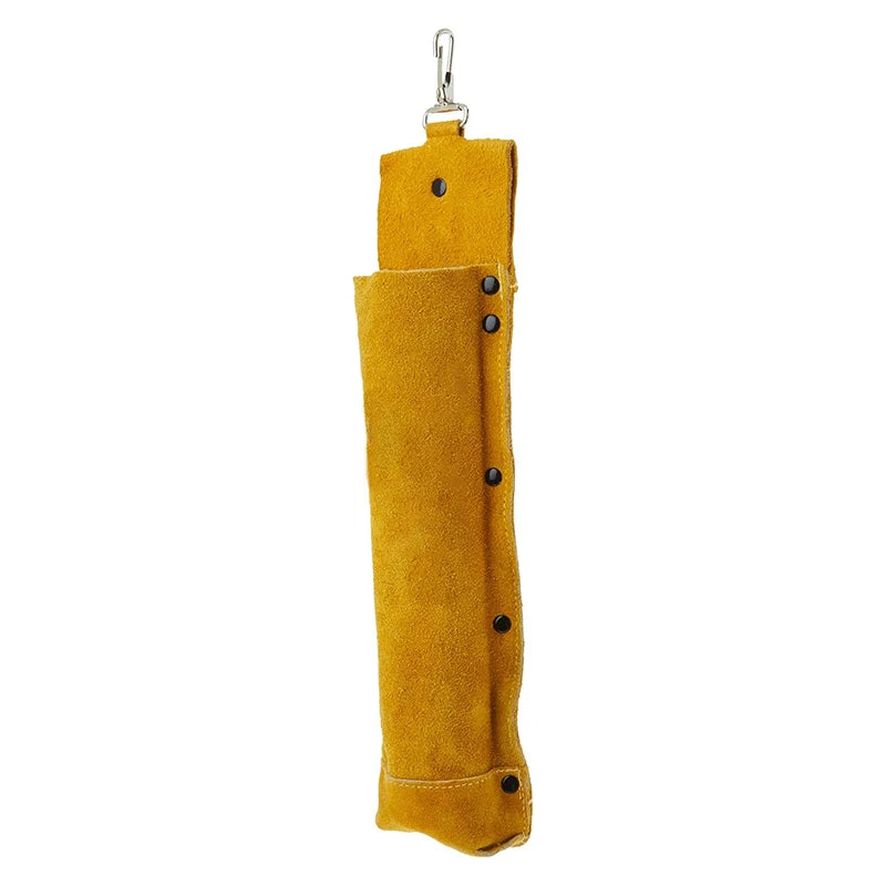 Electrode Bag with a Clip on the Top Durable Leather Welding Rod Storage Pouch Leather Electrode Bag With Rivets Reinforced