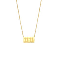 OEM Custom Simple Design 11:11 PVD 18k Gold Plated Plain Square Number Charm Stainless Steel Necklace