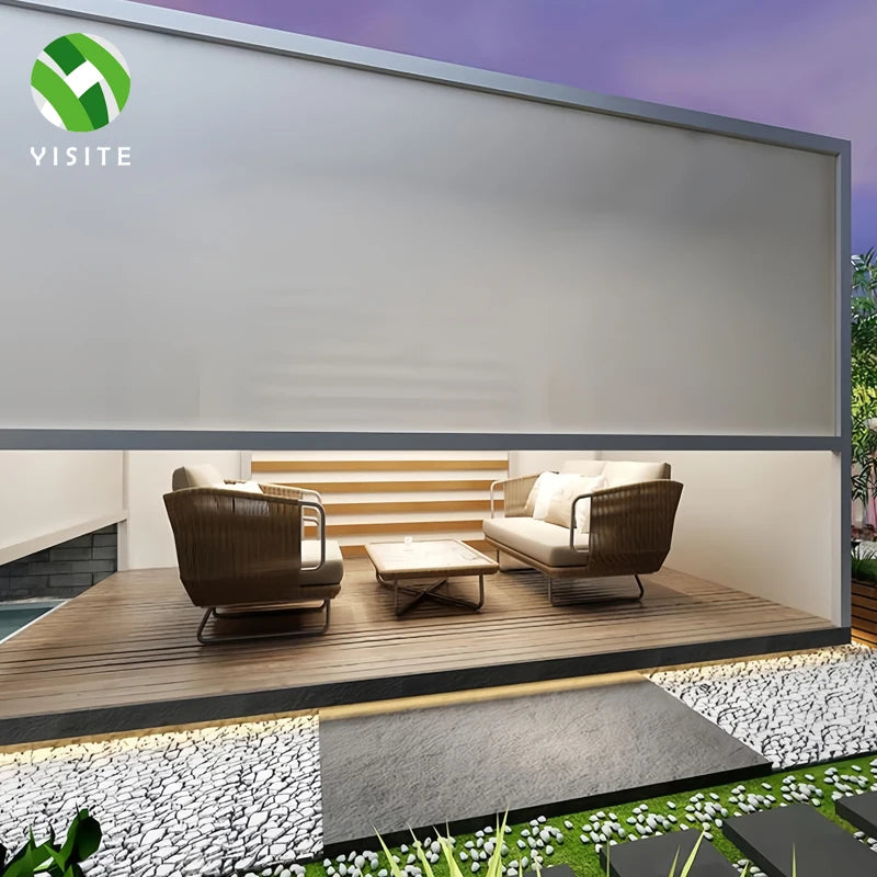 YST Extra Long Waterproof Windproof Clear  Outdoor Curtain Ziptrack Blind  Outdoor Motorised Patio Blinds/Outdoor Sun Shade B