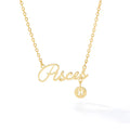 Popular Ins Style 18k Gold-plated Stainless Steel Necklace Fashionable Personality Minimalist Zodiac English Jewelry Accessories