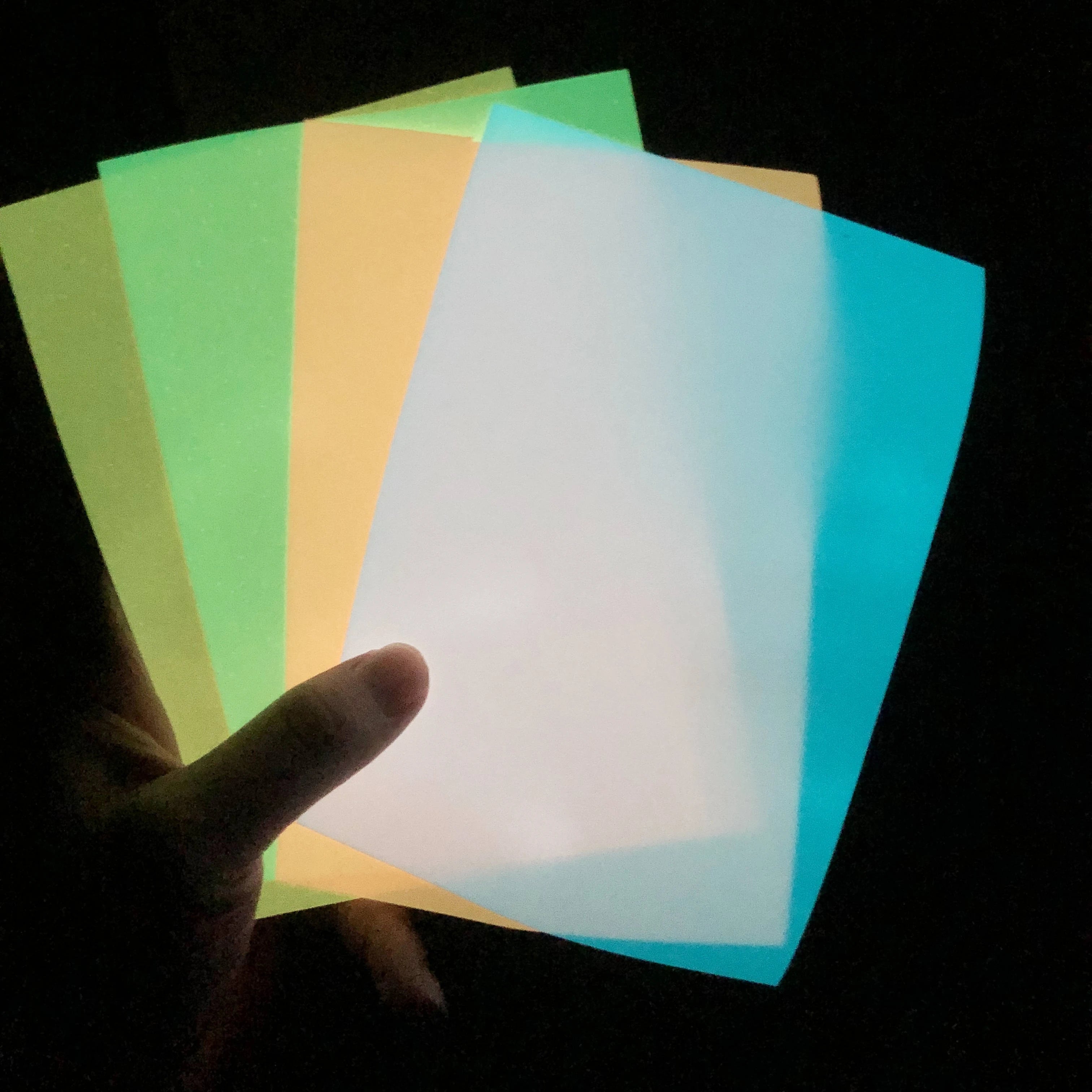 Free Sample Luminous Heat Transfer Film Vinilo Textile Glow in Dark Heat Transfer Vinyl for Luminous T-shirt Pattern