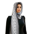 Ramadan Palestinian Ethnic Scarf Arab Print Keffiyeh Chiffon Shawl for Muslim Women for Spring
