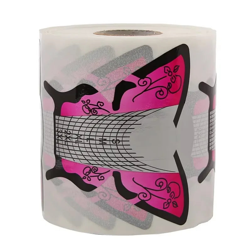 NEW Product 300pcs/roll Dual Form Nail Supplier Tips Durable Acrylic Nail Extension Forms with Factory Price Nail Forms