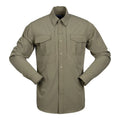 Men's Premium Solid Tactical Combat Long Style Dress Shirt Type Breathable Wrinkle Resistant Shirts