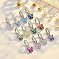 Merryshine Customized Hypoallergenic Copper Al Por Mayor Trendy Birthstone Butterflies Butterfly Drop Earrings