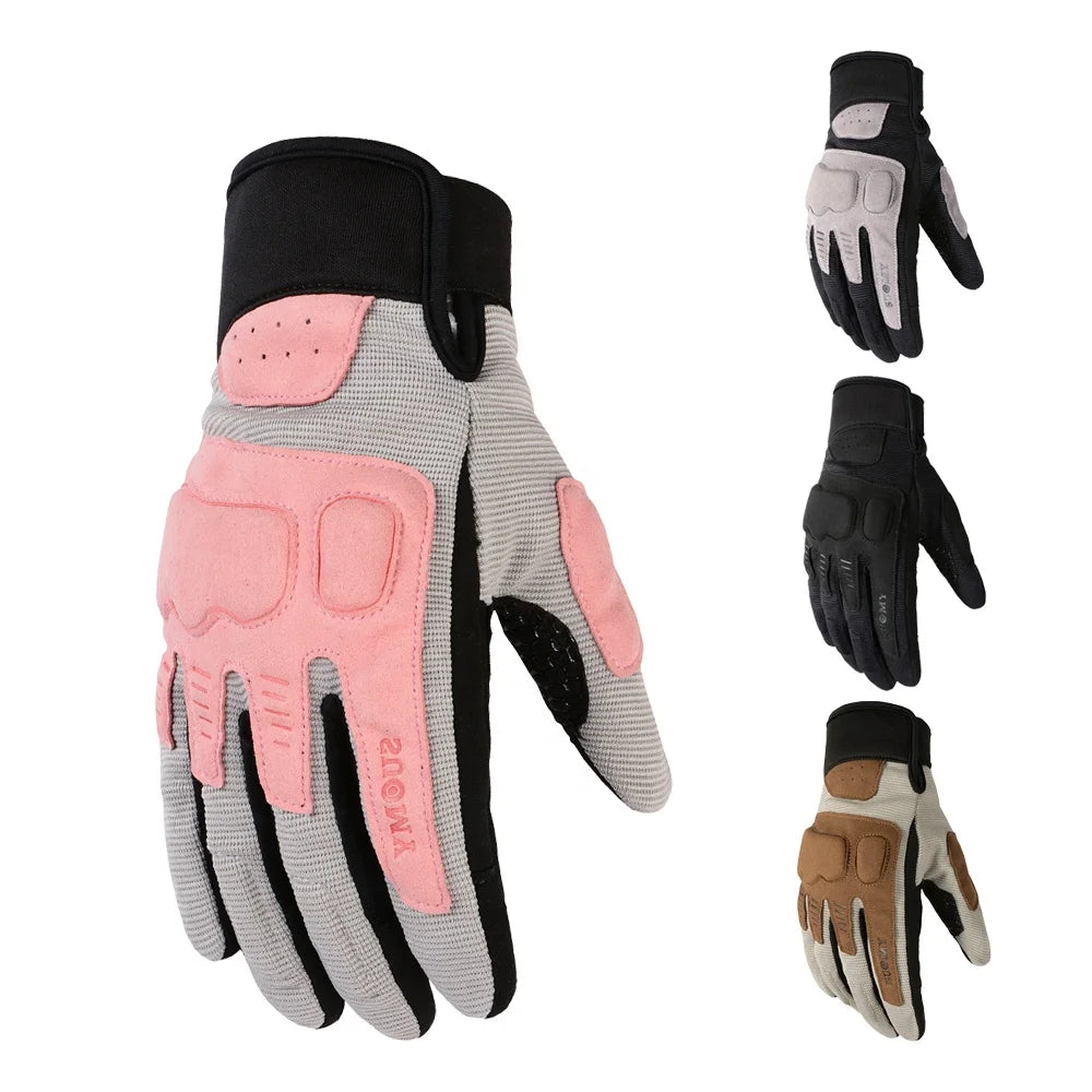 SUOMY Pink Motorcycle Glove Protective Summer Breathable Motocross Racing Gloves Touch Screen Motorbike Riding Guantes Men Women