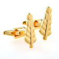 Wholesale Gold Leaf Novelty Cufflinks Custom Mens Suit Shirt Fashion Accessory Wedding Tailor Tuxedo Trendy Jewelry Gift Set