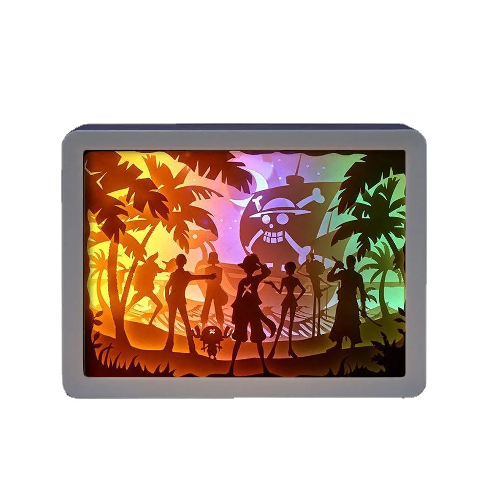 2026 ABS Frame MOQ One Pcs  Figure Anime Paper Cut Light Box Wholesale Customized Gifts Bedside Lamp Bedroom Home Ddecor Luxury