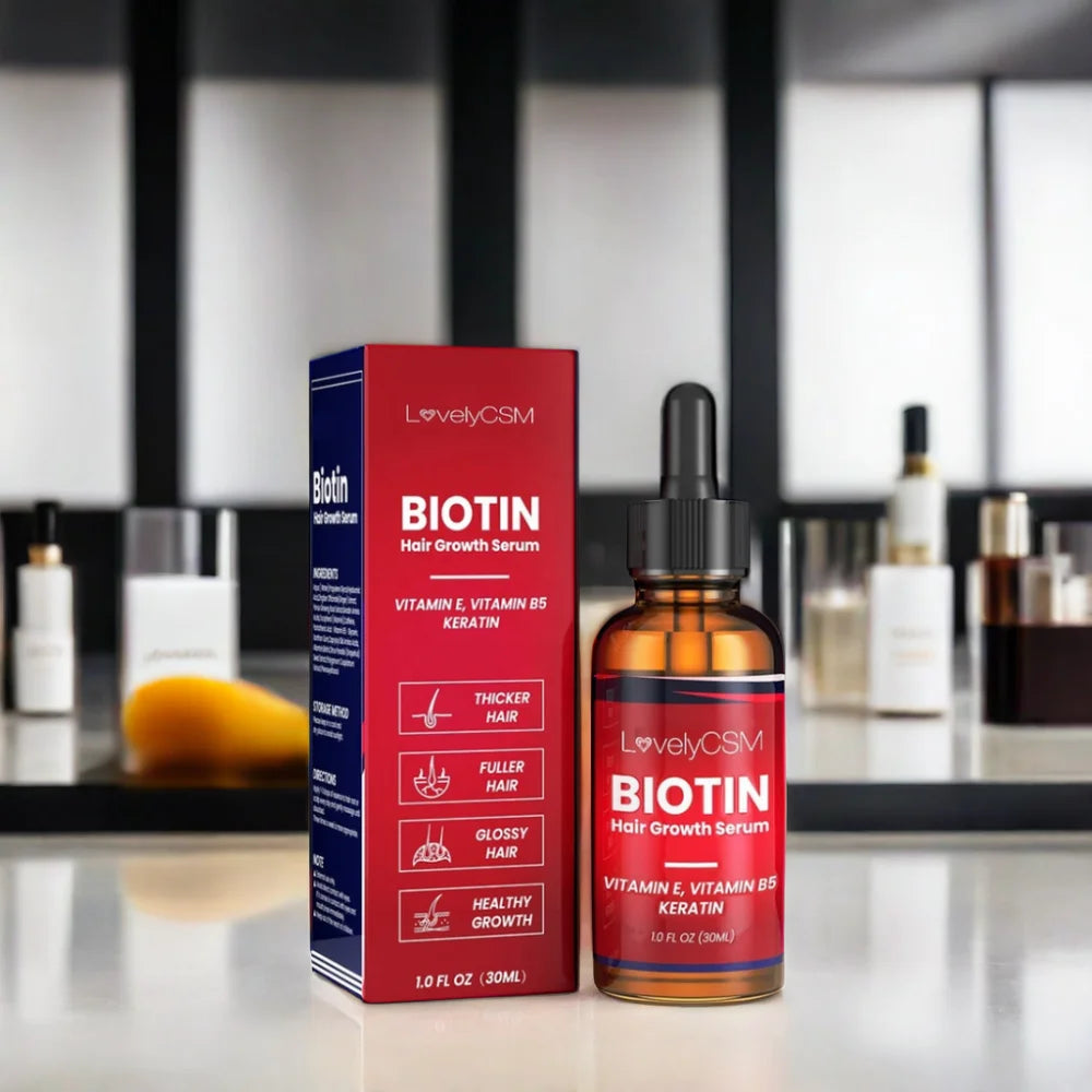Private Label OBM Scalp Treatment Hair Oil Anti-Hair Loss Ginseng and Vitamin B Biotin Serum Promotes Hair Regrowth Care