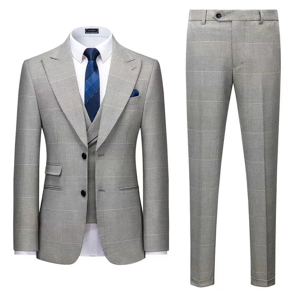 Party Wedding Party Vested Suit Men's Blazer 3 Piece Men's Business Suit Set for Men