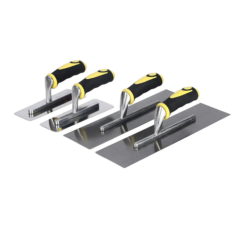 CROWNMAN Professional Industrial Stainless Steel Squared Plastic Handle Set Masonry Painting Concrete Bricklaying Plastering