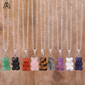 Mini Crystal Bear Necklace Cute Pendant Choker Fashion Jewelry for Children Kid Birthday Gift