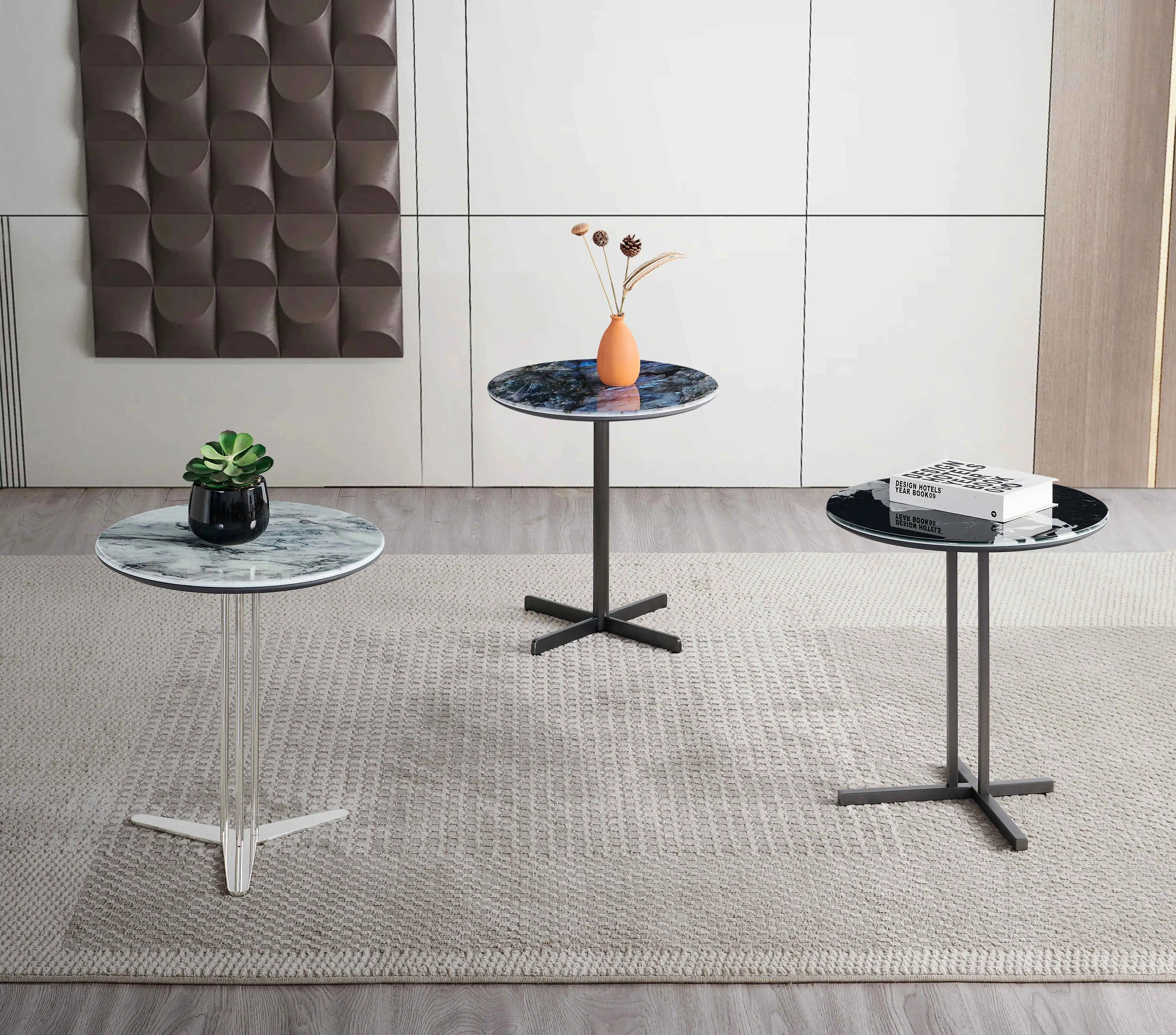 For Sale 2024 Side Table Round with X-Shaped Base for Dining Room Home Kitchen and Hotel in Wholesale Prices